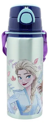 Immagine prodotto di Borraccia Disney Frozen in alluminio da 730 ml con cannuccia e cinghia di trasporto