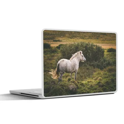 Produktbild von MuchoWow® Laptop Aufkleber Sticker Cover Pferd - Weiß - Island 25x18 cm - Laptop-Deko