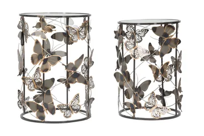Produktbild von Mauro Ferretti Beistelltisch-Set Farfalle 2-teilig Multicolor 41.3x55 35x50.3 cm