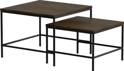 Produktbild von Couchtisch-Set Vicco Ramio Eiche rustikal/Schwarz 60 x 60 cm 2 Teile, Model 56413