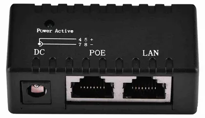 Produktbild von POE-Splitter, Power-over-Ethernet-Injektor-Adapter für LAN-Netzwerke, schwarz