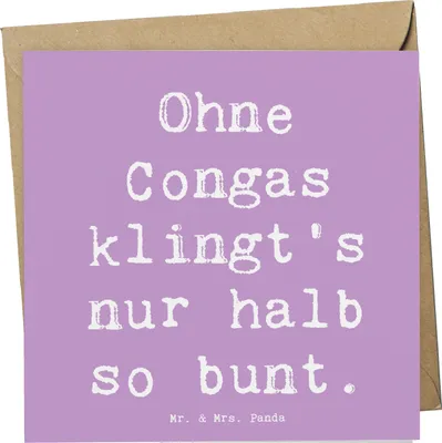 Produktbild von Mr. & Mrs. Panda Grußkarte Spruch Bunte Congas - Lavendeltraum - Geschenk, anlasskarte, Lernen, Instrument, Musik, bunt, Glückwunschkarte, faltkarte, Lateinamerikanische