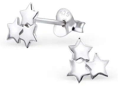 Produktbild von Kinderohrstecker: Mädchen Ohrringe Silber „Sterne“