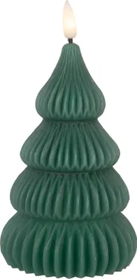 Produktbild von Clayre & Eef LED-Kerze Weihnachtsbaum Ø 8x17 cm Grün Wachs