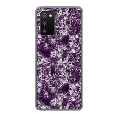 Produktbild von MuchoWow® Handyhülle Schutzhülle Hülle für Samsung Galaxy A03s Marmor - Lila - Silber - Muster Silikon Softcase Handy Hülle - Schutz