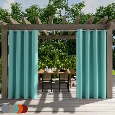 Produktbild von Outdoorvorhänge Wasserdicht，Oxford Vorhänge Blickdicht mit ösen，Vorhang Terrasse für Balkon Pavillon 1 Stück(Grün 132x213cm）