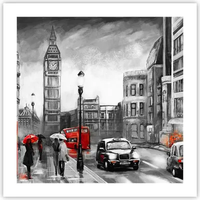 Produktbild von Poster - Poster ohne Rahmen - London Bus - 50x50 cm - Wand Bild - Wanddeko - Wandbilder - Kunstposter - Wandposter - Bilder - Kunstdruck - Wanddekoration - Wandbild - P2XAC50x50-3939