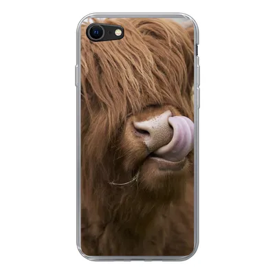 Produktbild von MuchoWow® Handyhülle Schutzhülle Hülle für iPhone SE 2022 Schottischer Highlander - Braun - Kuh Silikon Softcase Handy Hülle - Schutzhülle