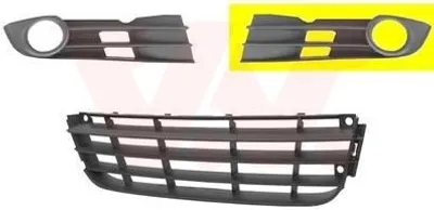 Zdjęcie produktu dla VAN WEZEL Kratka wentylacyjna Grill Zderzak do VW TOURAN (1T1, 1T2) z otworem/otworami na światła przeciwmgielne