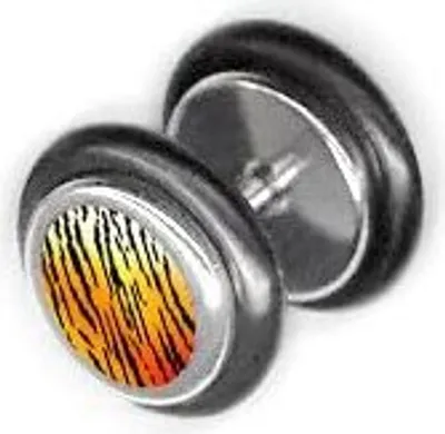 Produktbild von Ohrstecker Ear Fake Plug Stahl Silberfarbe Gummiring Tiger Hrmu.150.8mm