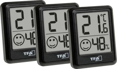 Immagine prodotto di Termoigrometro digitale TFA 30.5060.01.03, 3 pezzi, nero