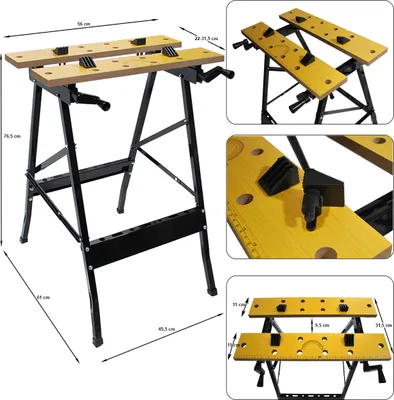 Produktbild von Spanntisch Werkbank Arbeitstisch Werktisch mobil klappbar Schraubstock B2 100kg