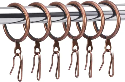 Obrázok produktu pre Krúžky na závesy 30 mm, 30 kusov, hnedé, pre okná, dvere a sprchové závesy