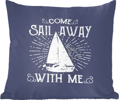 Produktbild von MuchoWow® Zierkissen Sofakissen Wohnzimmer Dekokissen 50x50 cm Jahrgang - Segeln - Boot - Komfort - Sofakissen