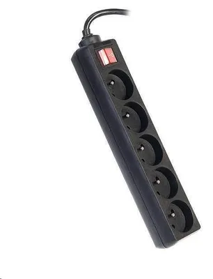 Immagine prodotto di Cavo di prolunga PREMIUMCORD 230V 3m 5 prese + interruttore, nero (ppa5k-03bk)