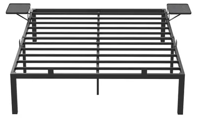 Zdjęcie produktu dla Stelaż łóżka metalowy, 140 x 190 cm, czarny, malowany proszkowo, wytrzymały