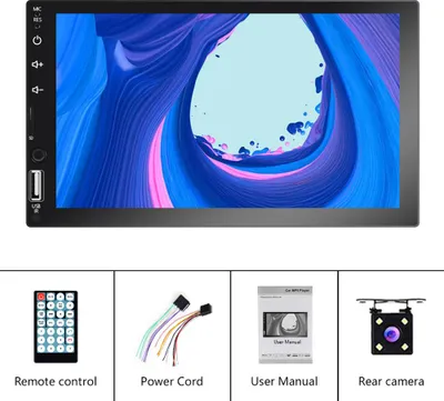 Image de autoradio 7 pouces multimédia Carplay MP5 MP4centrale GPS navigation Bluetooth avec caméra 4 lumières