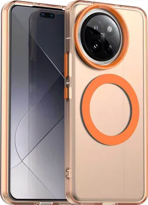 Produktbild von Magnetisch Hülle für Xiaomi 14 Civi / Civi 4 Pro, Schlank Durchscheinend Matt Stoßfest Handyhülle Orange