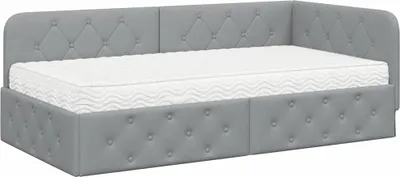 Obrázek produktu pro vidaXL Rohový rám postele světle šedý 90 x 190 cm látka
