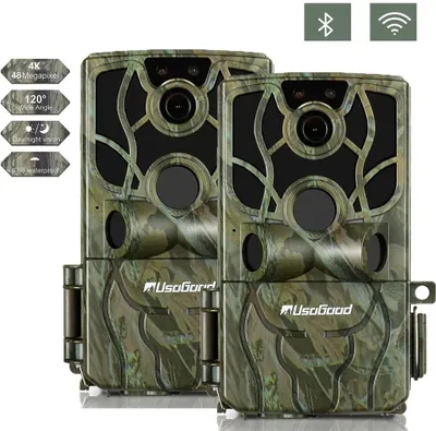 Image de Caméra sauvage WLAN avec application 48MP H.264 1296P 20m infrarouge vision nocturne détecteur de mouvement caméra animalière WiFi transmission par téléphone portable, 0,3s déclencheurs rapides, IP66
