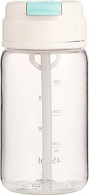 Produktbild von 450 ml/600 ml Schnabeltasse mit Strohhalm, Klappverschluss, Wasserflasche, BPA-frei, Einhandbedienung, auslaufsichere Trinkflasche für Arbeit, Studium und Reisen