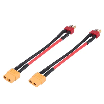 Image de Câble adaptateur RC, set de 2, silicone, prise T mâle sur XT60 femelle, pour chargeurs, modélisme
