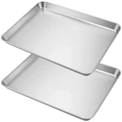 2er-Set Edelstahl-Backblech 40,7x30,6x2,5 cm