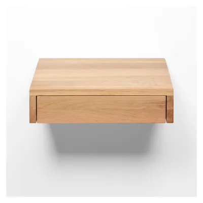 Produktbild von Woodek Schwebender Nachttisch BO 2er-Set, Nachtkommode in geölte Eiche, Nachtschrank hängend, kompakte Nachtkonsolen, grifflose Wandregale