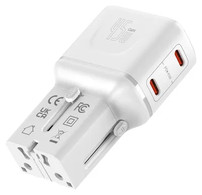 Obrázek produktu pro Cestovní nabíječka VALUE USB s eurozástrčkou, britskou a americkou zástrčkou, 2 porty USB-C, 45 W