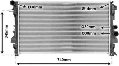 Produktbild von VAN WEZEL 30002356 Kühler Wasserkühler Motorkühler passend für MERCEDES-BENZ VIANO (W639) VITO Bus (W639) VITO / MIXTO Kasten (W639)