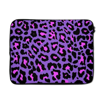 Produktbild von MuchoWow® Laptop Hülle 15 Zoll Pantherdruck - Lila - Rosa - Neon Laptoptasche - Laptoptasche - Sleeve - Rundum-Schutz