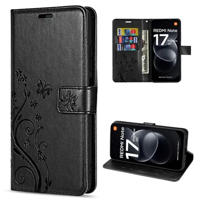 Produktbild von Hülle für Xiaomi Redmi Note 17 Pro 5G Handyhülle mit [Kartenfächern] Schwarz