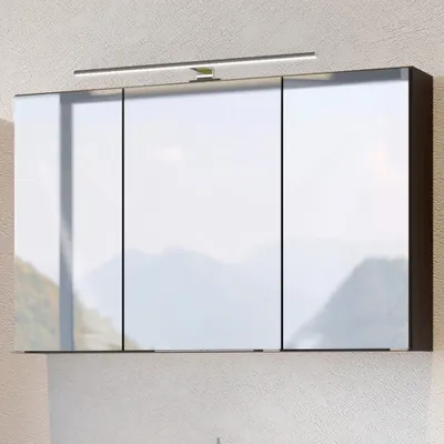 Produktbild von Badmöbel Spiegelschrank mit LED 100 cm ARLON-03 graphit BxHxT 100x64x20 cm