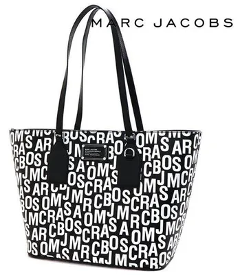 Produktbild von Marc Jacobs Trademarc Top Zip Tote Damen, Schwarz/Weiß, PVC-Canvas, 4S4HTT005H02-005
