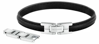 Image de Élégant bracelet en cuir noir T-Leather TJAXZ03
