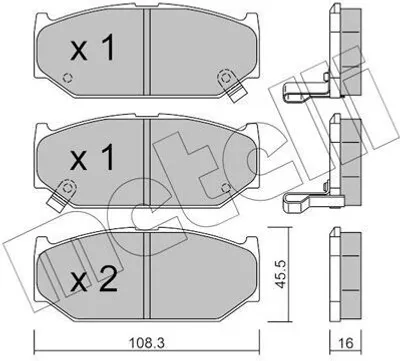 Produktbild von METELLI Bremsbeläge Satz Vorne Bremsklötze für SUZUKI SWIFT III (MZ, EZ) 22-0897-0