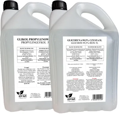 Obrázek produktu pro 5 litrů glycerinu (glycerolu) + 5 litrů propylenglykolu farmaceutické kvality SET