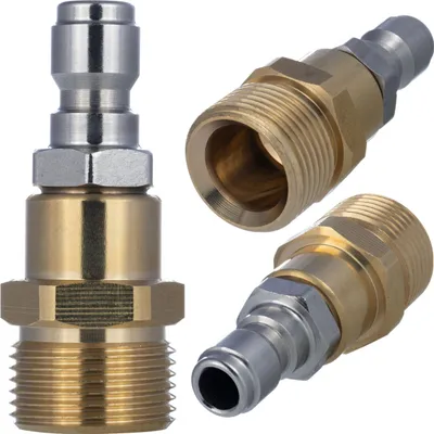 Immagine prodotto di Rosfix Adattatore M22 x 1,5 a Raccordo Rapido da 1/4" – Ottone, Perno da 14 mm | Per Accessori per Idropulitrici Ad Alta Pressione