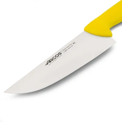 Produktbild von Fleischermesser 200 mm Edelstahl NITRUM, Gelber Griff, Arcos Serie 2900