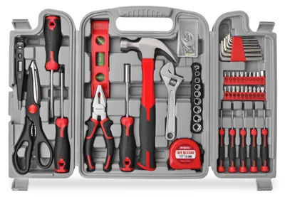 Immagine prodotto di Set di utensili per la casa, il garage e lavori di bricolage, colore rosso
