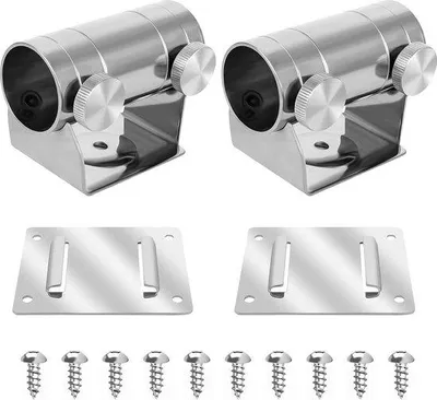Produktbild von Famanu Parasolhalter Metall - 2 Stück mit Montageplatte und Schrauben