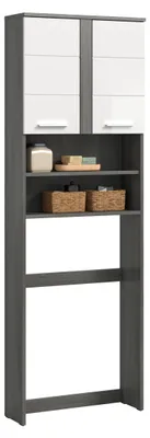 Produktbild von Waschmaschinenumbauschrank >Blake< Rauchsilber / Weiß - 63x191x25 (BxHxT)