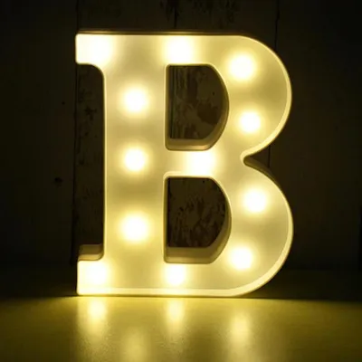 Image de Lettre lumineuse LED 3D, 22 cm lettre B