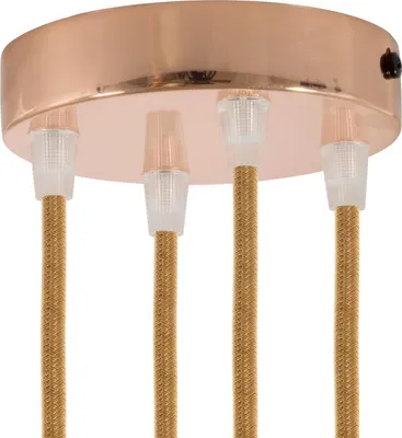 Image de Kit Creative-Cables : rosace cylindrique en métal à 4 trous - conique, cuivre