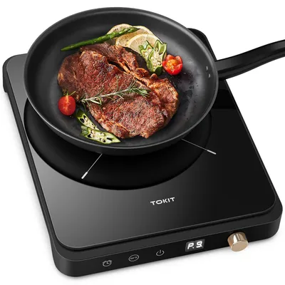 Induktionskochplatte 2000 W, 9 Stufen, Timer, Camping, 26 cm
