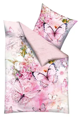 Produktbild von JACK by Kaeppel Mako Satin Digitaldruck Bettwäsche 2 tlg. 135x200cm Butterfly Dreams Rosé