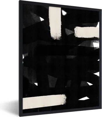 Produktbild von MuchoWow® Gerahmtes Poster Abstrakt - Pastell - Minimalismus 60x80 cm - Poster mit Schwarzem Bilderrahmen Wandposter Rahmen Foto Bilder - Premium - Wanddeko Wohnzimmer