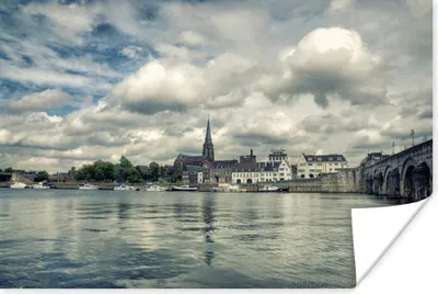 Produktbild von MuchoWow® Poster Wasser - Maastricht - Wolken 180x120 cm - Fotoplakat