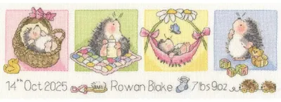Image de Bothy Threads, kit de broderie point de croix "Petit hérisson", patron, tissu Aida 14, dimensions 35x12 cm