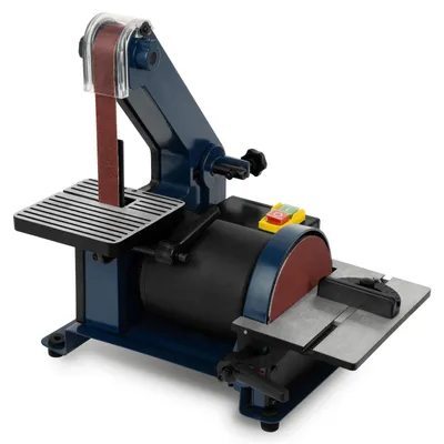 Obrázek produktu pro EBERTH Pásová bruska Pásová bruska Elektrická kotoučová bruska 300W (nastavitelná opěrka, nastavitelný brusný pás)